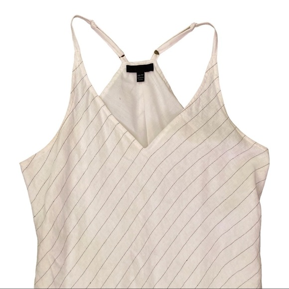 ATM Anthony Thomas Melillo Linen V Neck Sleeveless Stripe Midi Dress - Picture 7 of 11